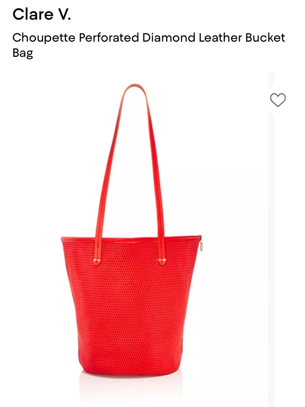 Clare V Choupette in Red Perforated Leather NWT SO prettttttty
